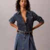 Minifalda de Denim plisada
