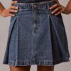 Minifalda de Denim plisada