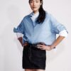 Minifalda Denim de cintura asimétrica Minifalda Denim de cintura asimétrica