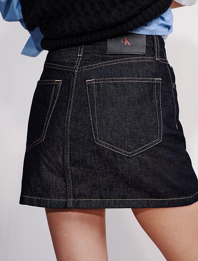 Minifalda Denim de cintura asimétrica Minifalda Denim de cintura asimétrica