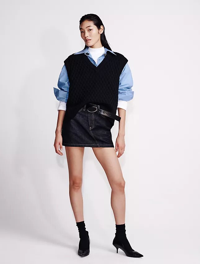 Minifalda Denim de cintura asimétrica Minifalda Denim de cintura asimétrica