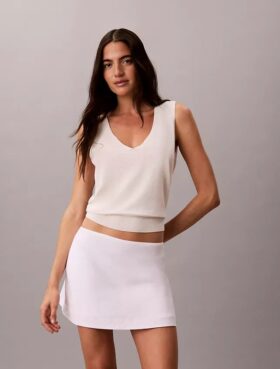 Minifalda-pantalón de mezcla de lino