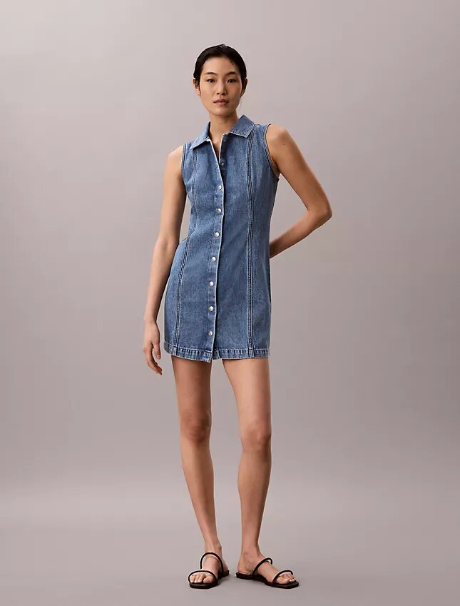 Minivestido con costuras de Denim Minivestido con costuras de Denim