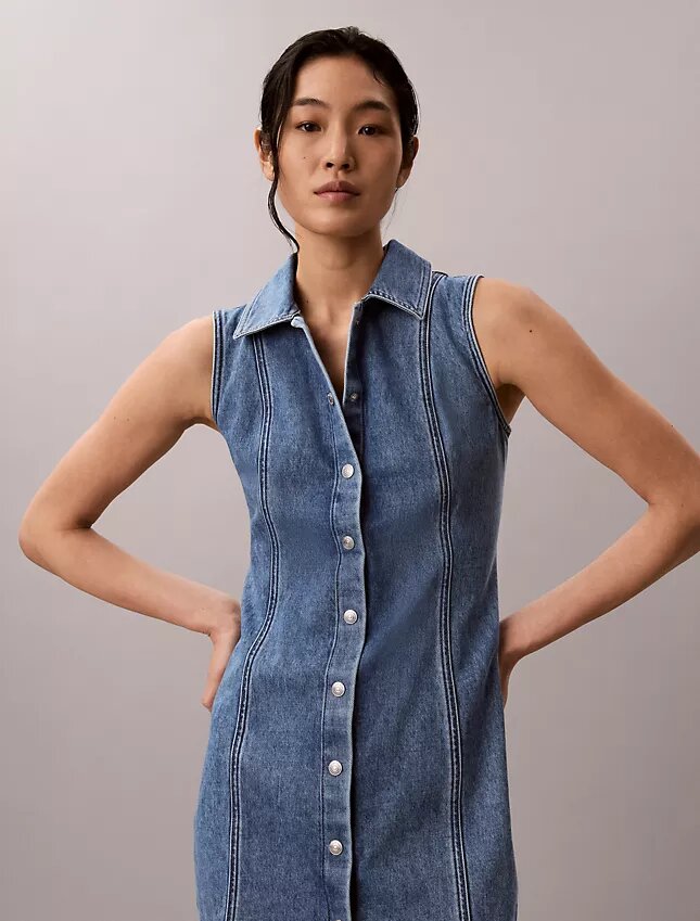 Minivestido con costuras de Denim Minivestido con costuras de Denim