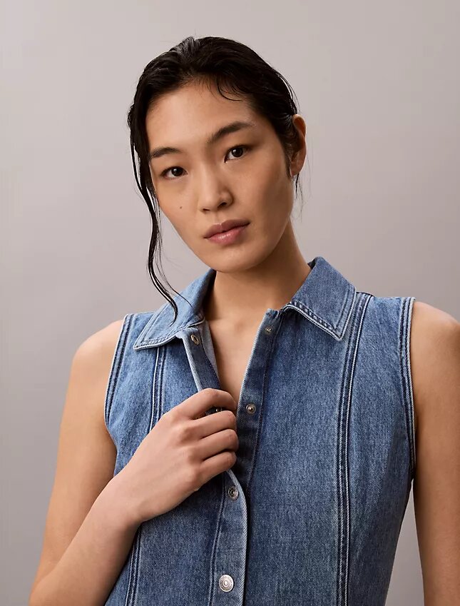 Minivestido con costuras de Denim Minivestido con costuras de Denim
