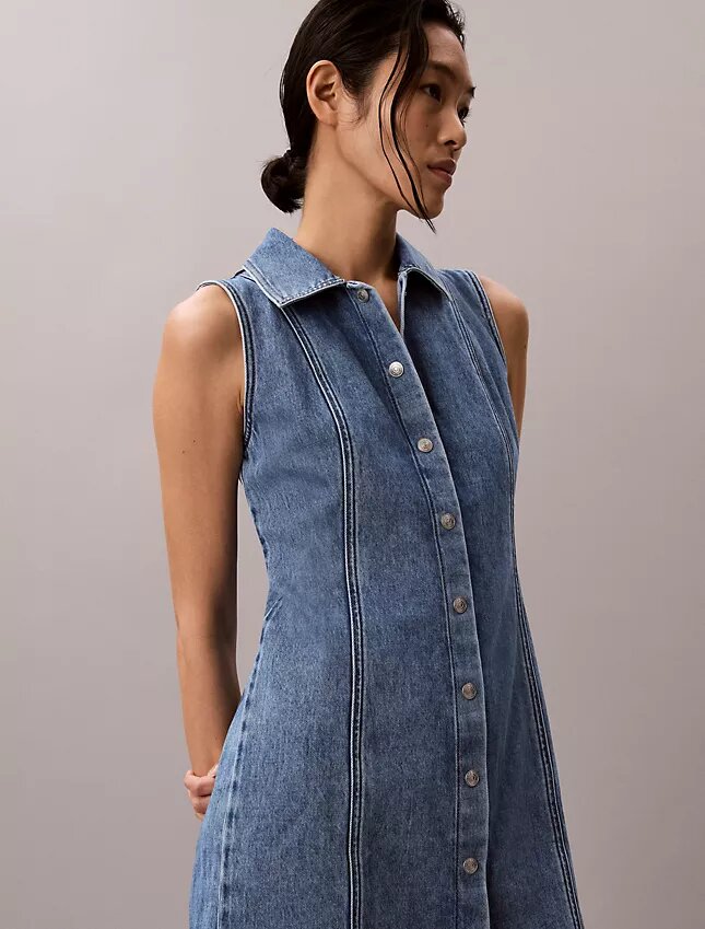 Minivestido con costuras de Denim Minivestido con costuras de Denim