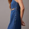 Minivestido de denim con aberturas Minivestido de denim con aberturas