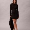 Minivestido de punto de mezcla de lana merino y lurex