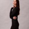 Minivestido de punto de mezcla de lana merino y lurex