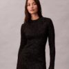 Minivestido de punto de mezcla de lana merino y lurex
