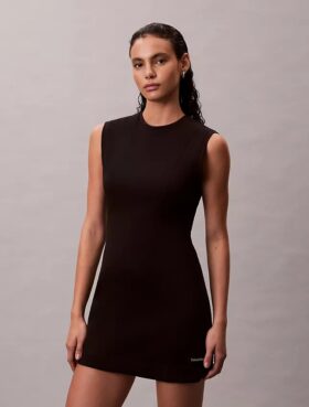 Minivestido liso sin mangas