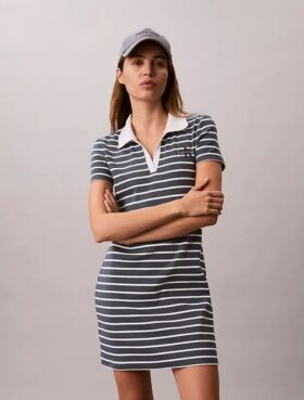 Minivestido Monólogo con rayas acanaladas