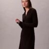 Minivestido polo de algodón acanalado con cuello en V Minivestido polo de algodón acanalado con cuello en V
