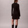 Minivestido polo de algodón acanalado con cuello en V Minivestido polo de algodón acanalado con cuello en V