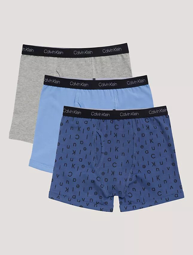 Pack de 3 Boxer Briefs de algodón elástico para niños Pack de 3 Boxer Briefs de algodón elástico para niños