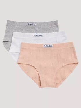 Pack de 3 braguitas Hipster de talle bajo con logo en canalé