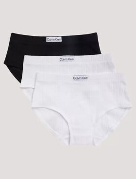 Pack de 3 braguitas Hipster de talle bajo con logo en canalé