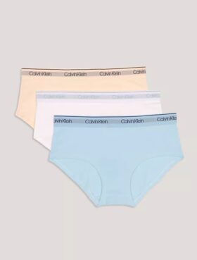 Pack de 3 braguitas Hipster de talle medio con banda de logotipos para niñas
