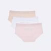 Pack de 3 braguitas Hipster de talle medio con banda de logotipos para niñas Pack de 3 braguitas Hipster de talle medio con banda de logotipos para niñas
