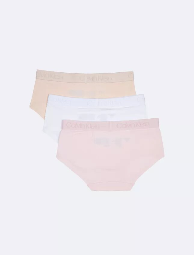 Pack de 3 braguitas Hipster de talle medio con banda de logotipos para niñas Pack de 3 braguitas Hipster de talle medio con banda de logotipos para niñas