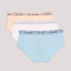 Pack de 3 braguitas Hipster de talle medio con banda de logotipos para niñas Pack de 3 braguitas Hipster de talle medio con banda de logotipos para niñas
