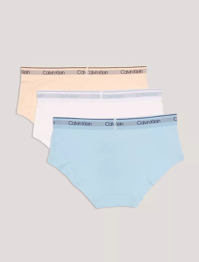 Pack de 3 braguitas Hipster de talle medio con banda de logotipos para niñas Pack de 3 braguitas Hipster de talle medio con banda de logotipos para niñas