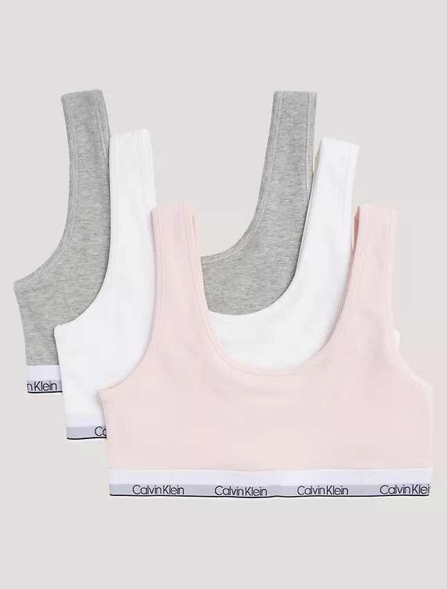Pack de 3 Bralettes de algodón Cotton Stretch Unlined para niñas Pack de 3 Bralettes de algodón Cotton Stretch Unlined para niñas