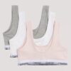 Pack de 3 Bralettes de algodón Cotton Stretch Unlined para niñas Pack de 3 Bralettes de algodón Cotton Stretch Unlined para niñas