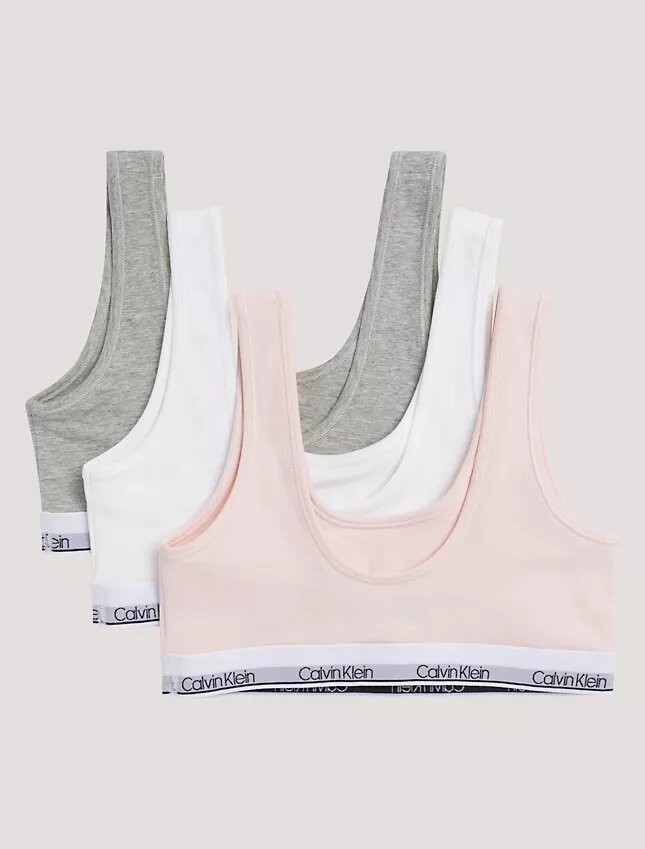 Pack de 3 Bralettes de algodón Cotton Stretch Unlined para niñas Pack de 3 Bralettes de algodón Cotton Stretch Unlined para niñas