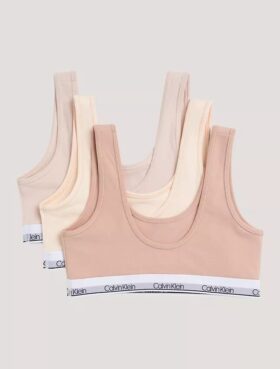 Pack de 3 Bralettes de algodón Cotton Stretch Unlined para niñas