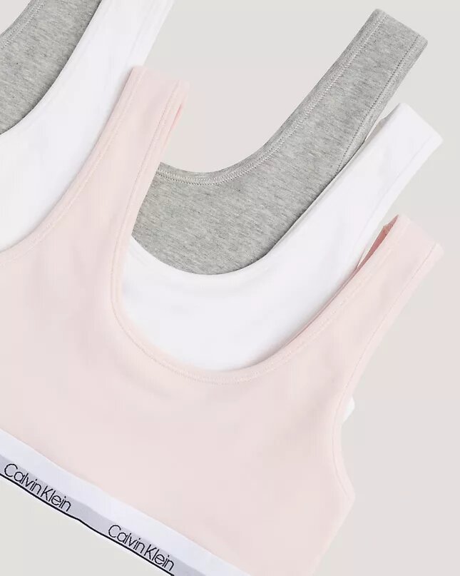 Pack de 3 Bralettes de algodón Cotton Stretch Unlined para niñas Pack de 3 Bralettes de algodón Cotton Stretch Unlined para niñas