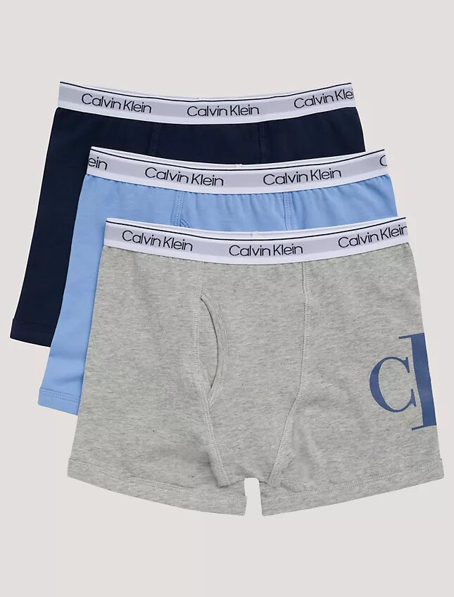 Pack de 3 bóxers ajustados de algodón Cotton Stretch con Monogram para niños Pack de 3 bóxers ajustados de algodón Cotton Stretch con Monogram para niños