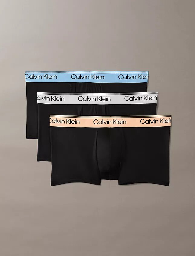 Pack de 3 calzoncillos bóxer Low Rise Trunk de microfibra elástica Pack de 3 calzoncillos bóxer Low Rise Trunk de microfibra elástica