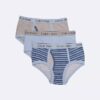 Pack de 3 slips de algodón Cotton Stretch con logotipo para niños Pack de 3 slips de algodón Cotton Stretch con logotipo para niños