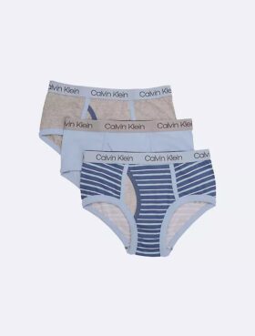 Pack de 3 slips de algodón Cotton Stretch con logotipo para niños
