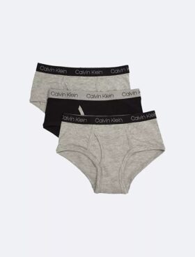 Pack de 3 slips de algodón Cotton Stretch con logotipo para niños