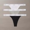 Pack de 3 Thongs de Cotton Stretch acanalados Pack de 3 Thongs de Cotton Stretch acanalados