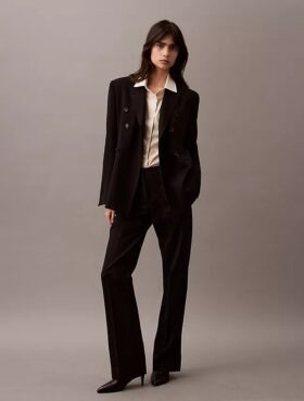 Pantalón clásico de gabardina de lana