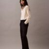 Pantalón clásico de gabardina de lana Pantalón clásico de gabardina de lana
