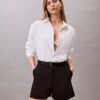 Pantalón corto de satén de algodón Pantalón corto de satén de algodón
