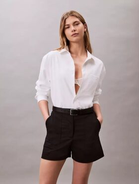 Pantalón corto de satén de algodón
