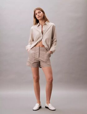 Pantalón corto de satén de algodón