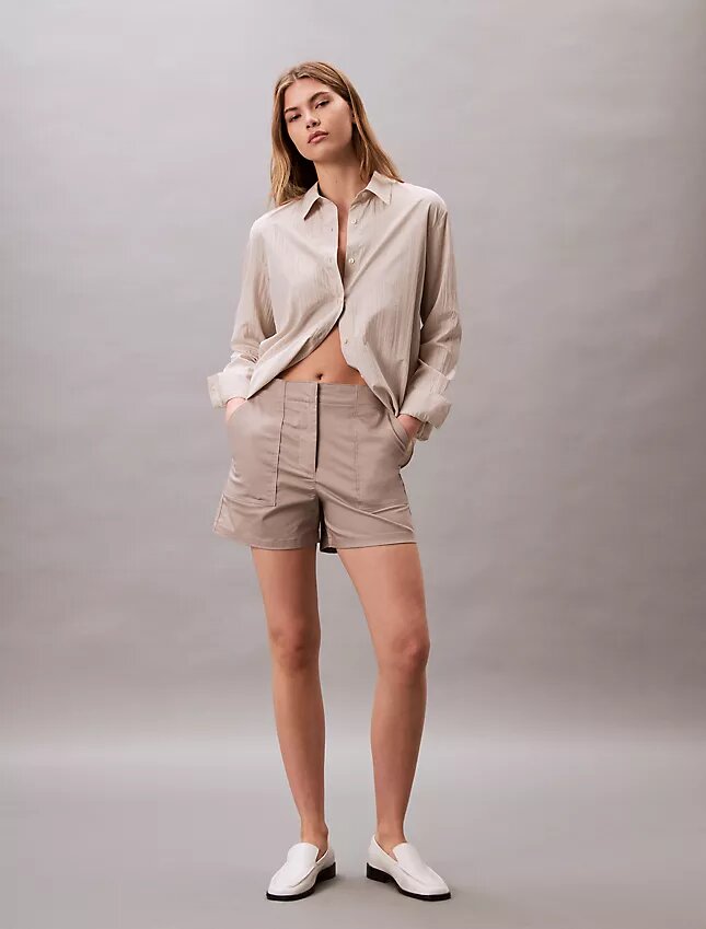 Pantalón corto de satén de algodón Pantalón corto de satén de algodón