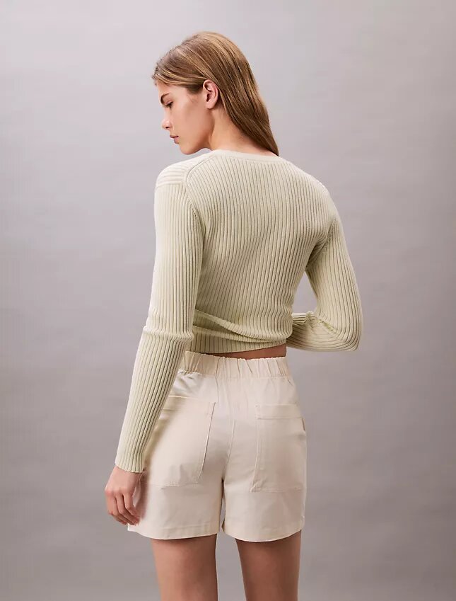 Pantalón corto de satén de algodón Pantalón corto de satén de algodón