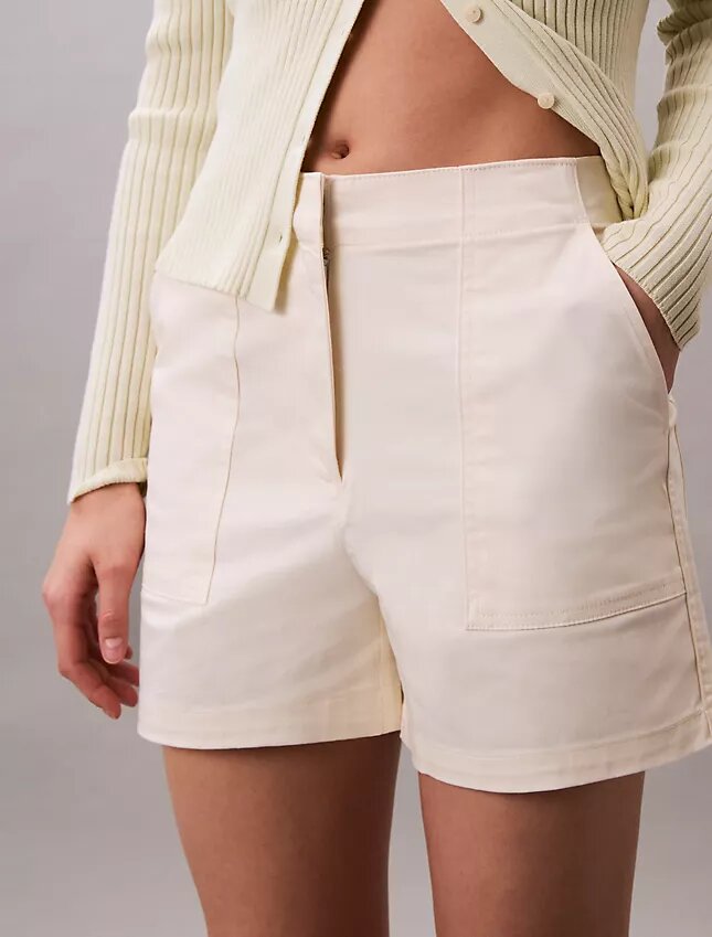 Pantalón corto de satén de algodón Pantalón corto de satén de algodón