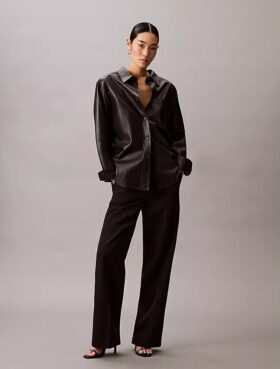 Pantalón de mezcla de gabardina de lana
