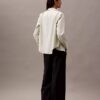Pantalón de pierna ancha de crepé a rayas