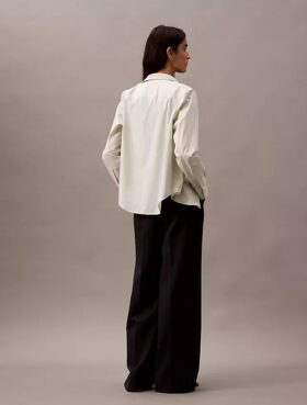 Pantalón de pierna ancha de crepé a rayas