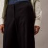 Pantalón de pierna ancha de crepé a rayas
