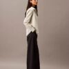Pantalón de pierna ancha de crepé a rayas
